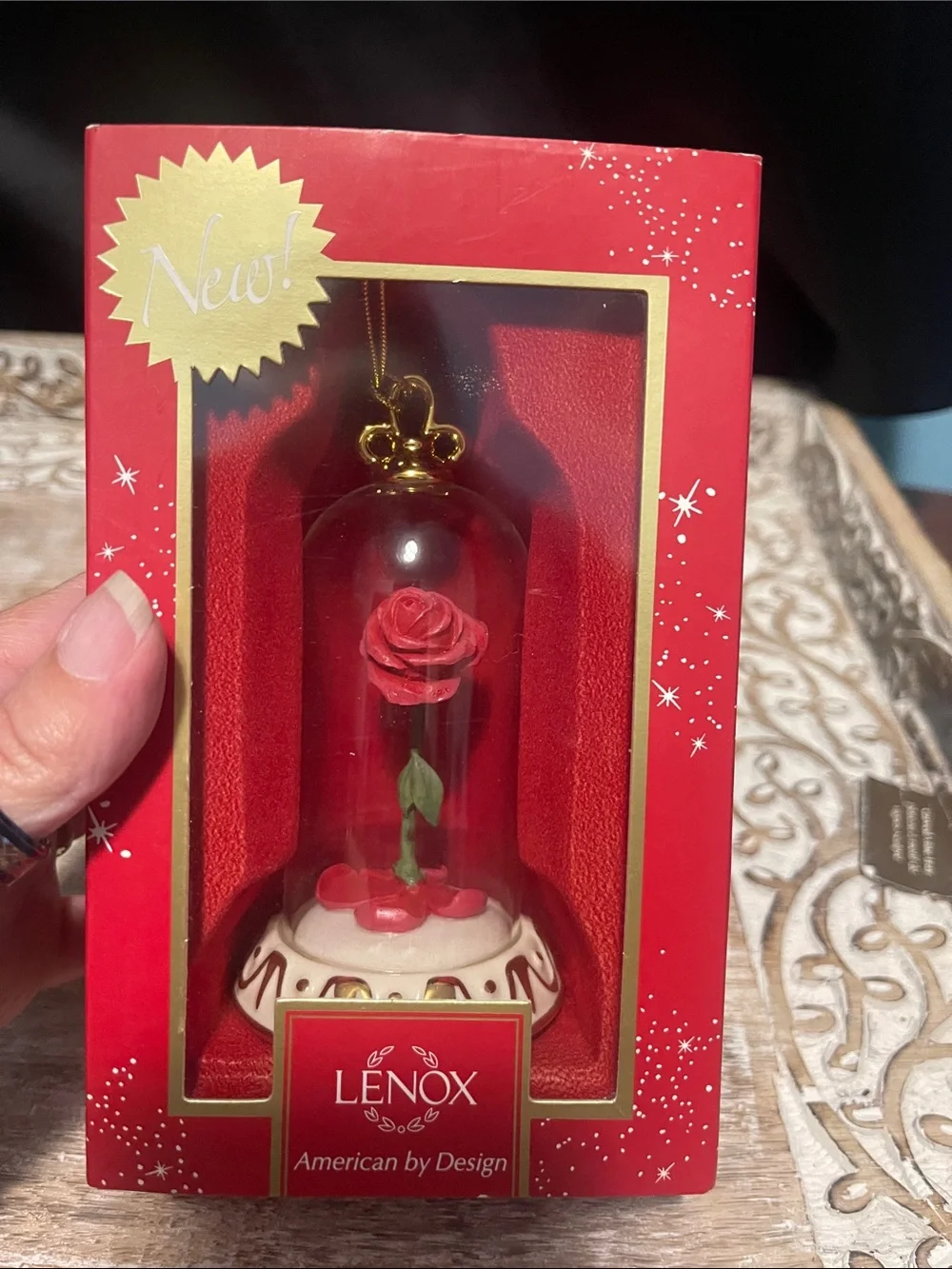 Lenox Beauty and the Beast Rose /Ornament in Packaging